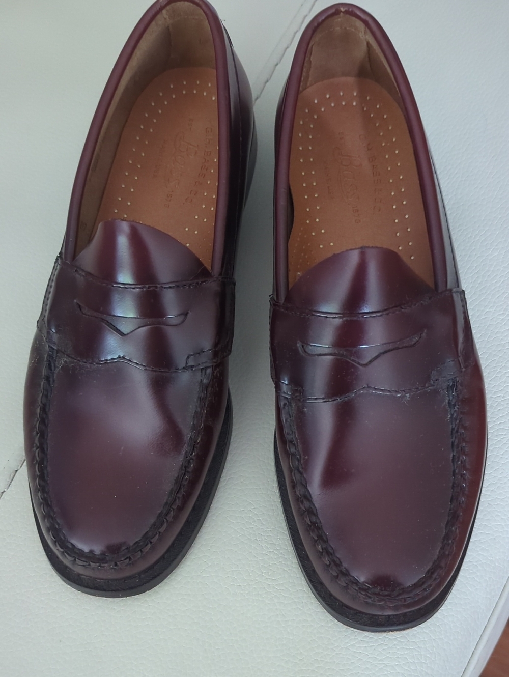 G.H. Bass & Co. Burgundy Leather Penny Loafers